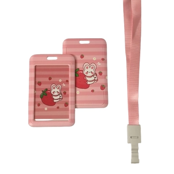 Identyfikator Etui Holder na kartę Smycz UHOO 7028-7 Truskawka