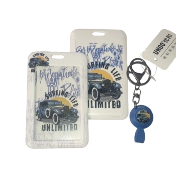 Identyfikator Etui Holder na kartę Smycz UHOO 7229-4 Old Car Blue