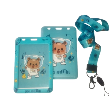 Identyfikator Etui Holder na kartę Smycz UHOO 7233 Blue Miś