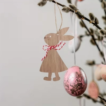 Królik wielkanocny zawieszka drewniana blue